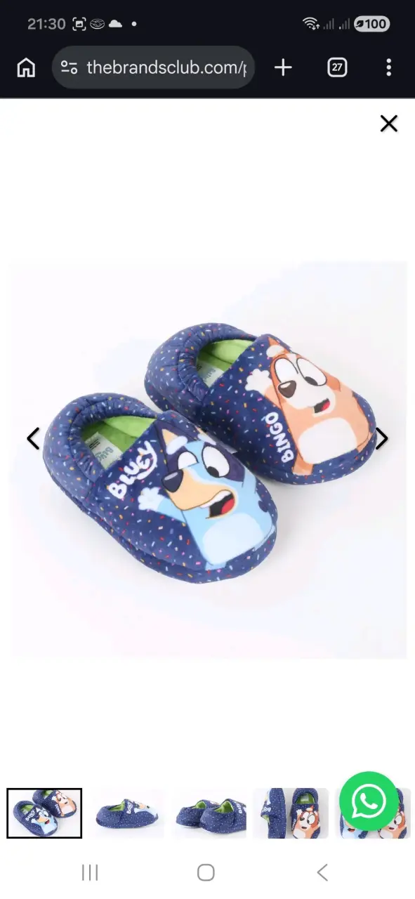 Pantuflas infantiles Bluey y Bingo