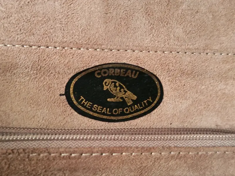 Cartera de cuero beige Corbeau elegante - 3