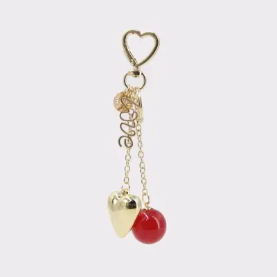 Llavero Dorado con Corazón y Esfera Roja - miniatura 3