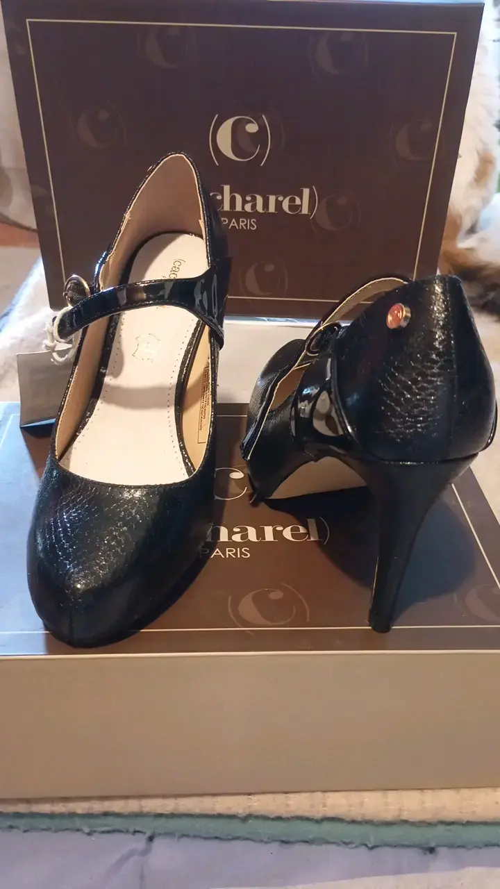 Zapatos de Tacón Negro Cacharel Elegantes - 5