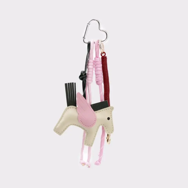 Llavero de cuero con diseño de caballo alado - 2