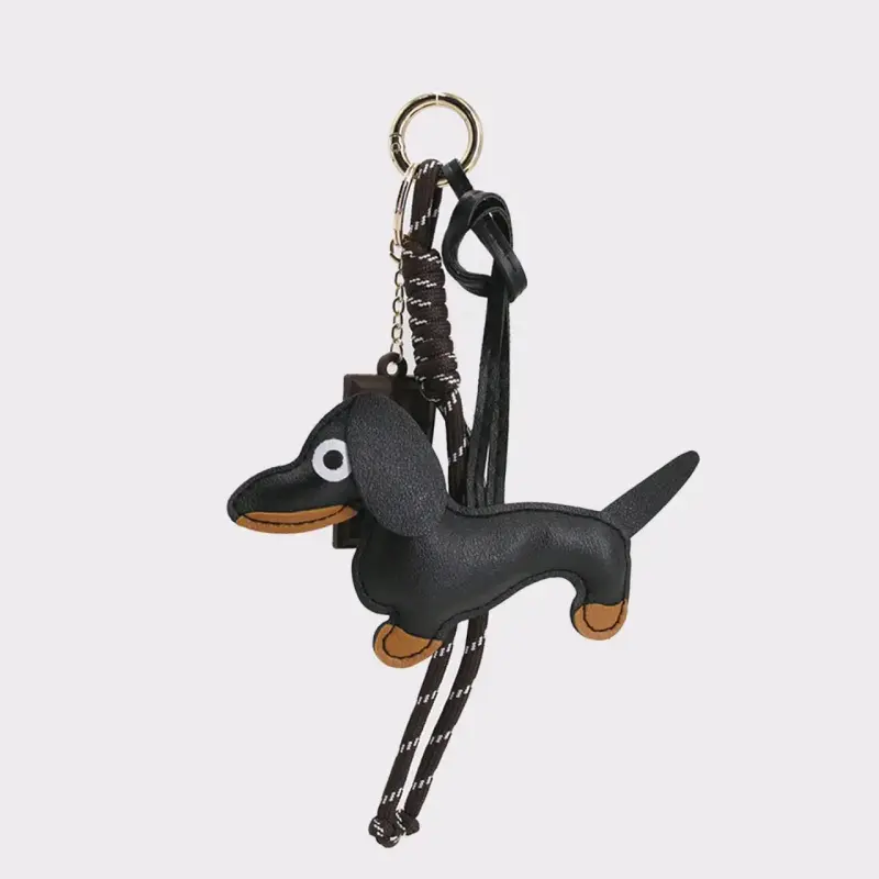 Llavero de perro salchicha con detalle de chocolat - 2
