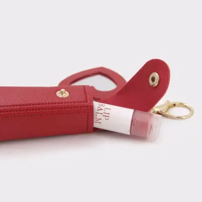 Estuche Rojo para Bálsamo Labial con Llavero - miniatura 1