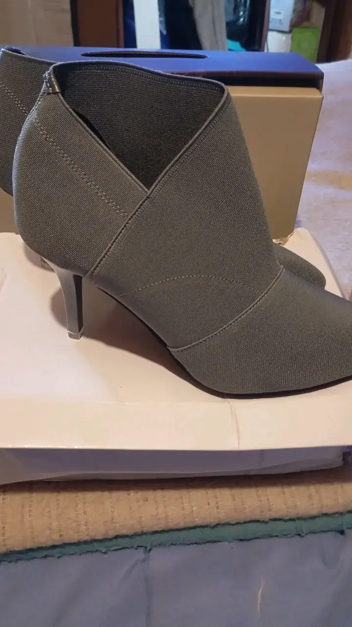 Botines de tacón gris elegantes para mujer - 5