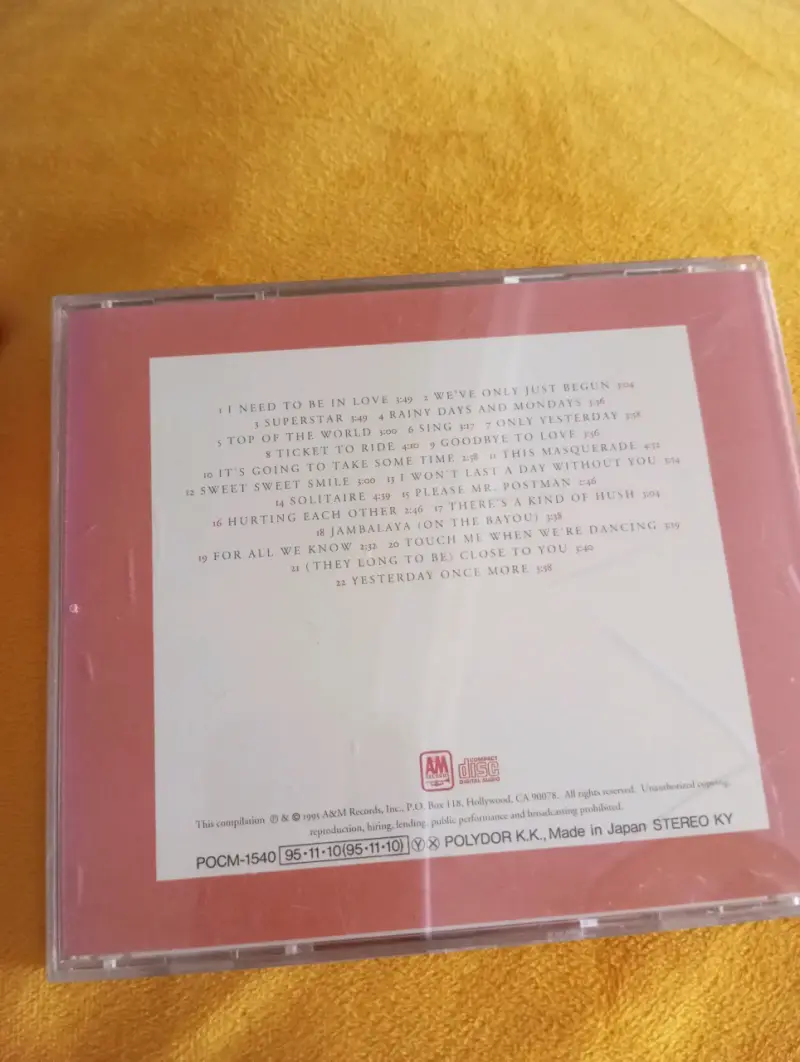 CD Carpenters - Twenty-Two Hits (Edición Japonesa - 2