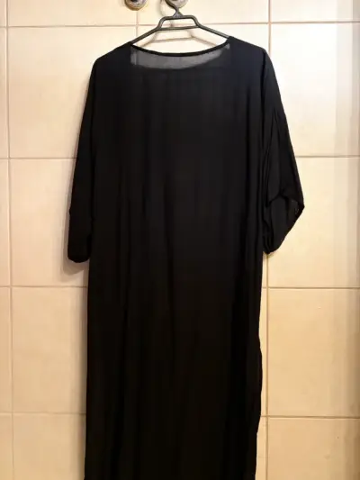 Kimono negro largo para mujer TU - miniatura 2