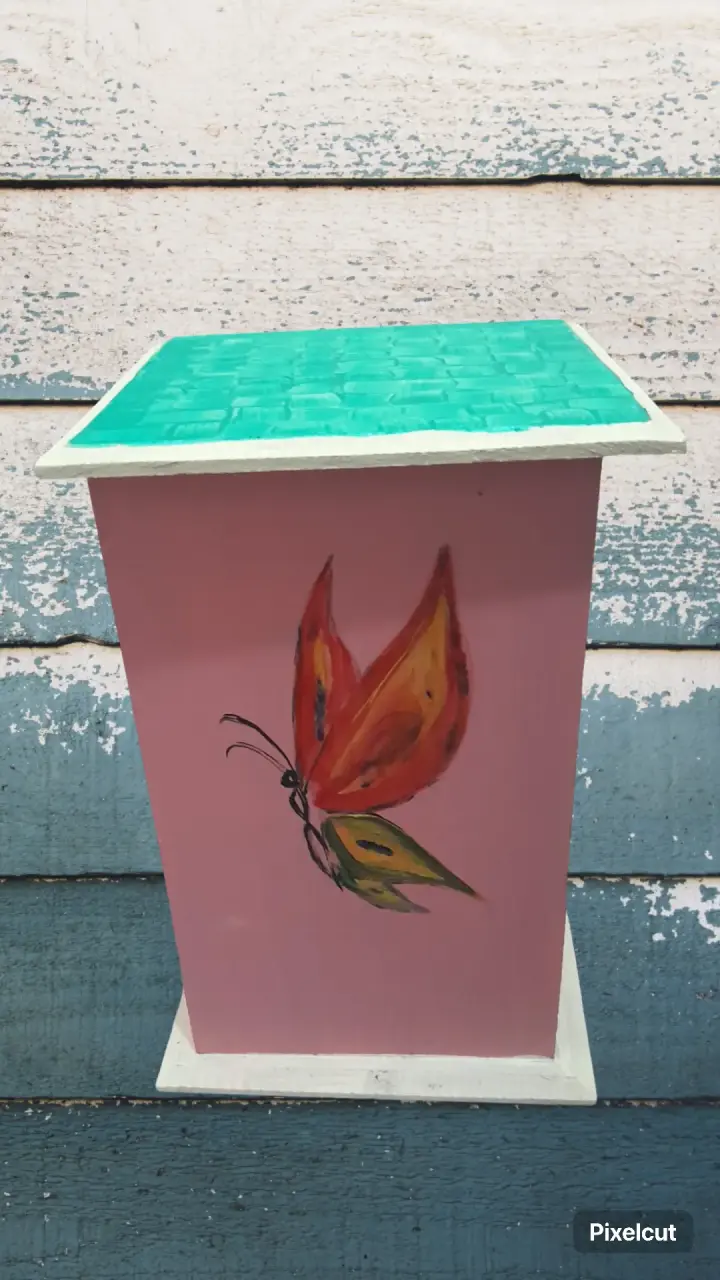 Caja para toallas higienicas de mariposas - 1