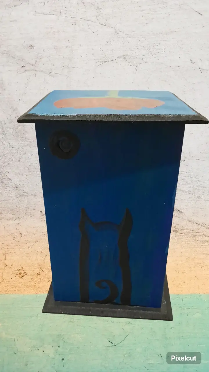 Caja para toallas higiénicas pintada a mano - 3