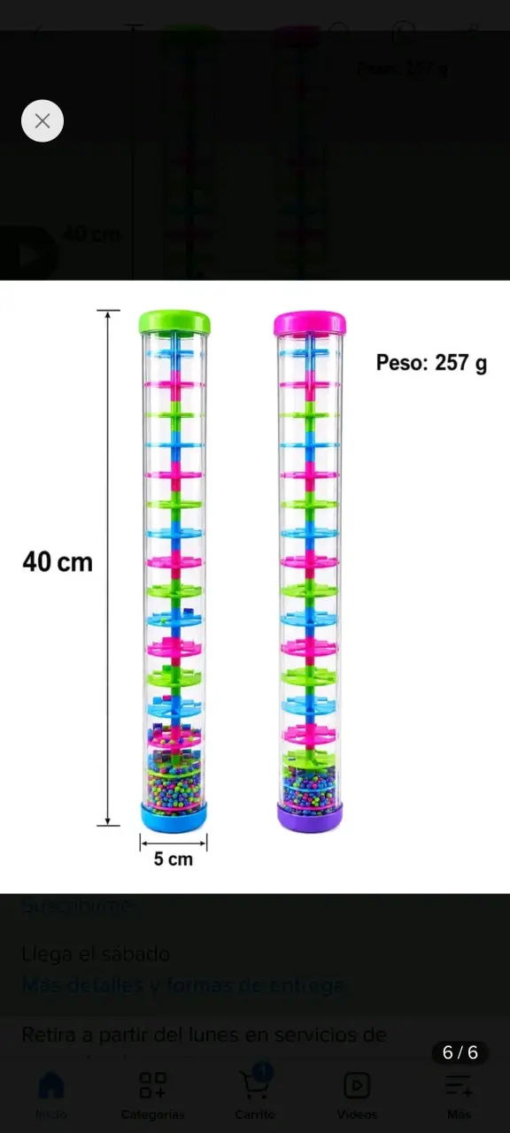 Tubo de Lluvia Sensorial para Niños 40 cm - 4