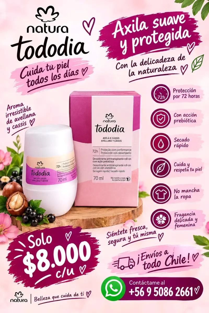 Desodorante Natura Tododia Avellana y Cassis 70ml