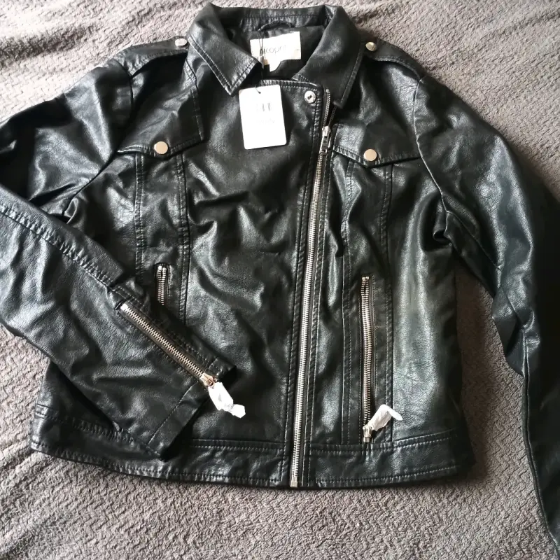 Chaqueta de cuero sintético negra Nicopoly - 1