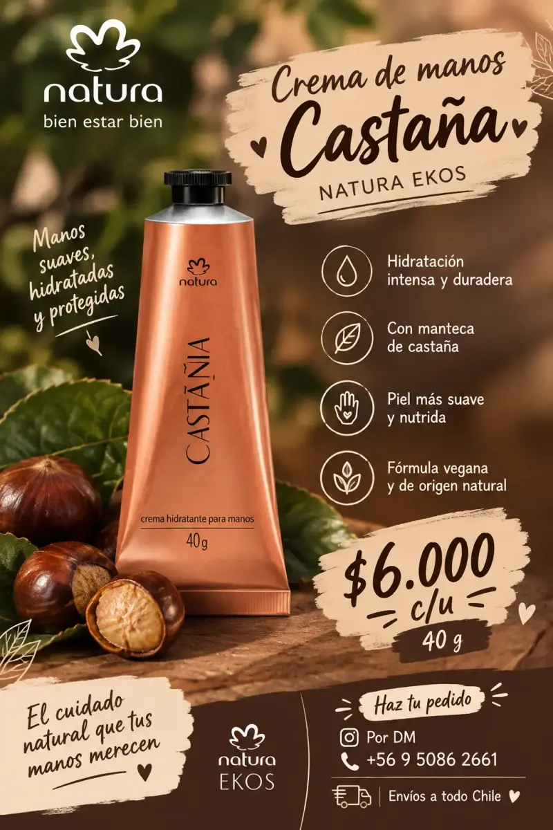 Crema de manos Castaña Natura Ekos 40g