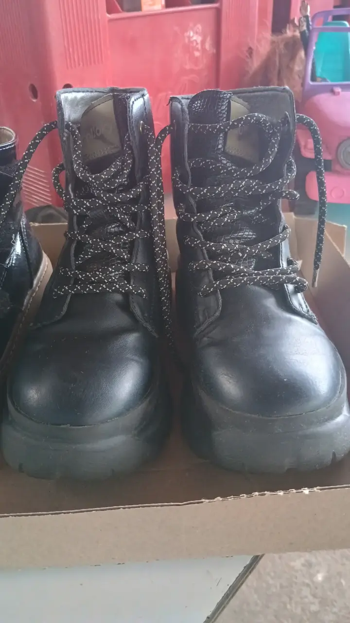 Botas de cuero sintético negras para niños Colloky - 2