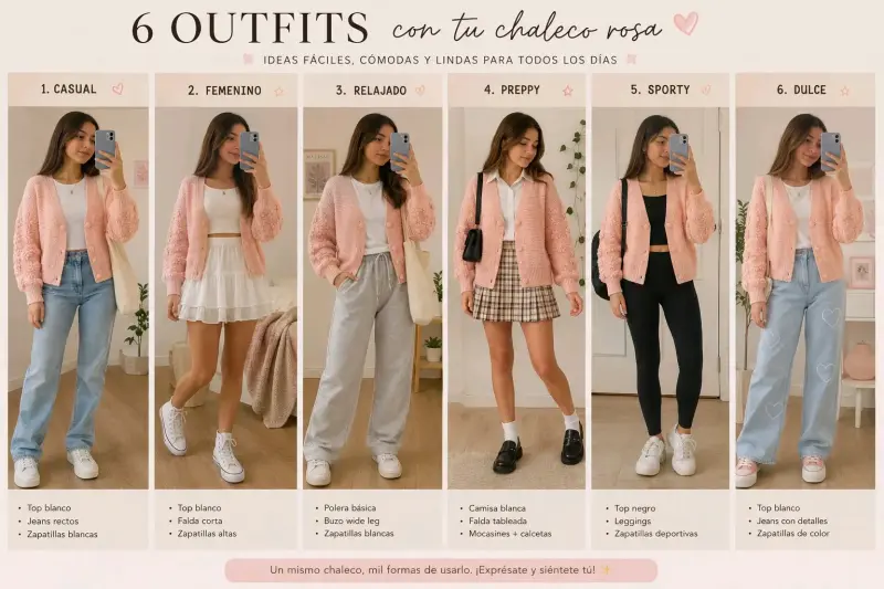 Cardigan rosado con diseño floral en mangas - 2