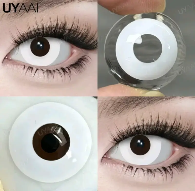 Lentes de contacto blancos Cosplay / Halloween