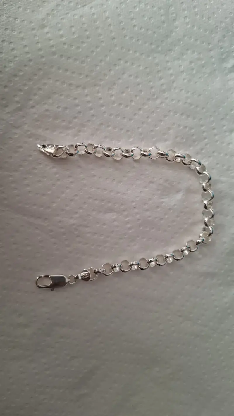 Pulsera de plata con eslabones gruesos