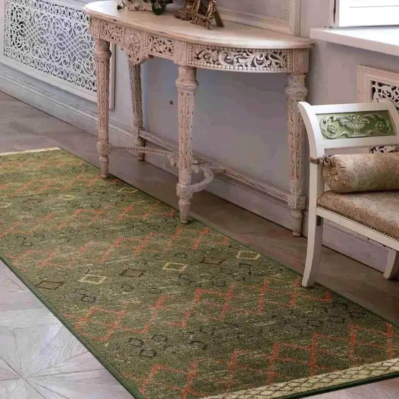 Alfombra pasillera verde con goma60cmx305cm - 1