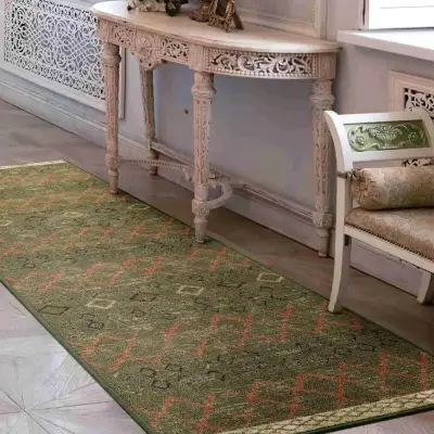 Alfombra pasillera verde con goma60cmx305cm - miniatura 1