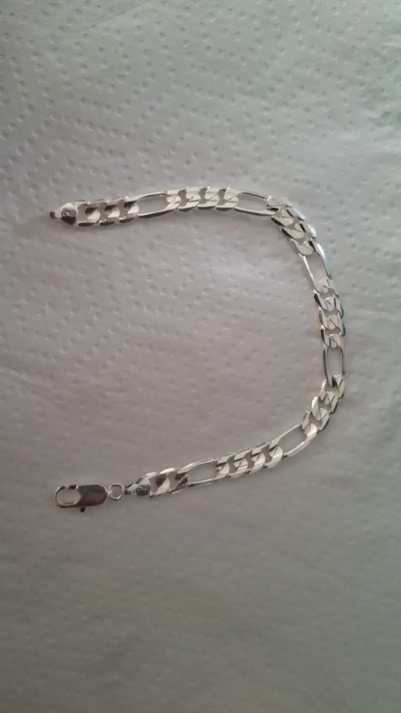 Pulsera de plata estilo eslabón