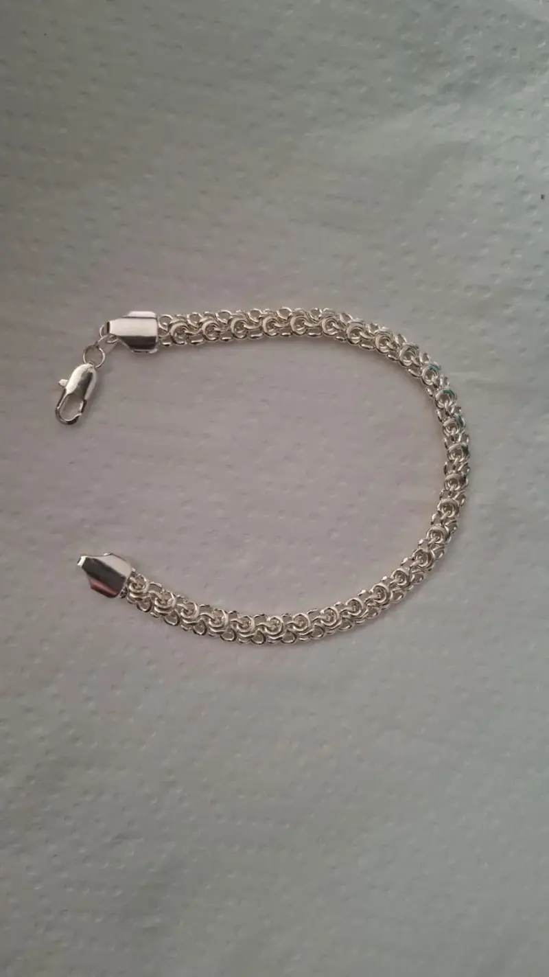 Pulsera de plata estilo cadena gruesa