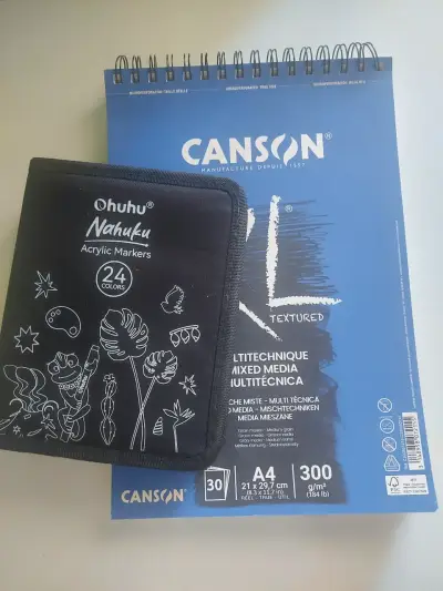 Set de Marcadores Acrílicos Ohuhu y Block Canson A4 - miniatura 2