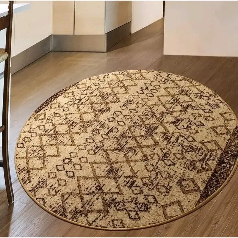 Alfombra redonda beige con goma 160cmx160cm - 2