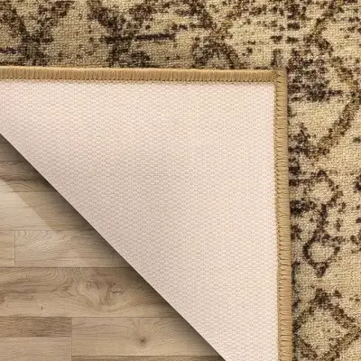 Alfombra redonda beige con goma  160cmx160cm - miniatura 3