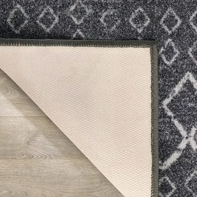 Alfombra redonda gris con goma 160cmx160cm - 4