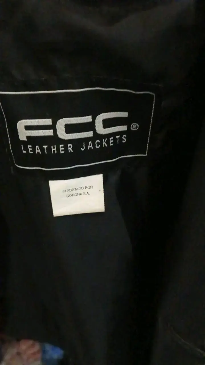 Chaqueta de cuero negra FCC para hombre - 2