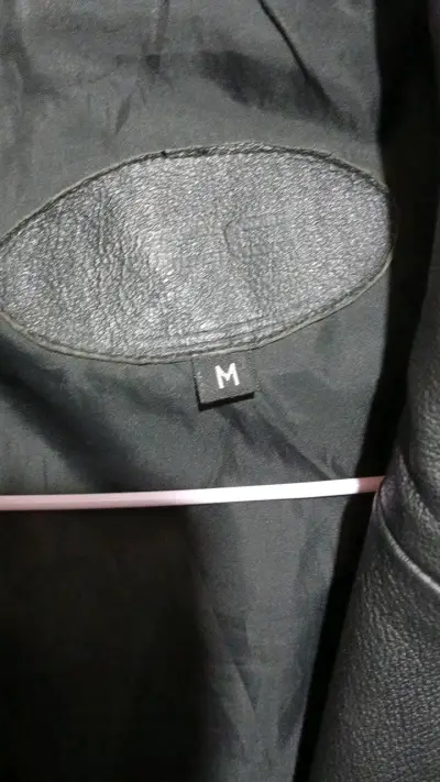 Chaqueta de cuero negra FCC para hombre - miniatura 3