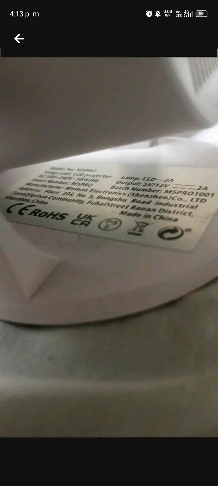 Proyector LED portátil blanco - 3