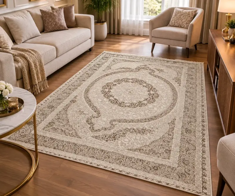 Alfombra beige clásico para sala160cmx230cm - 1