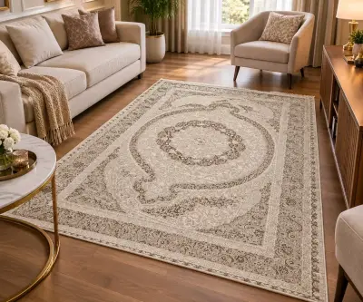 Alfombra beige clásico para sala160cmx230cm - miniatura 1