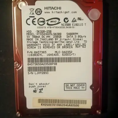 Disco duro Hitachi 250GB 5400RPM SATA - miniatura 2