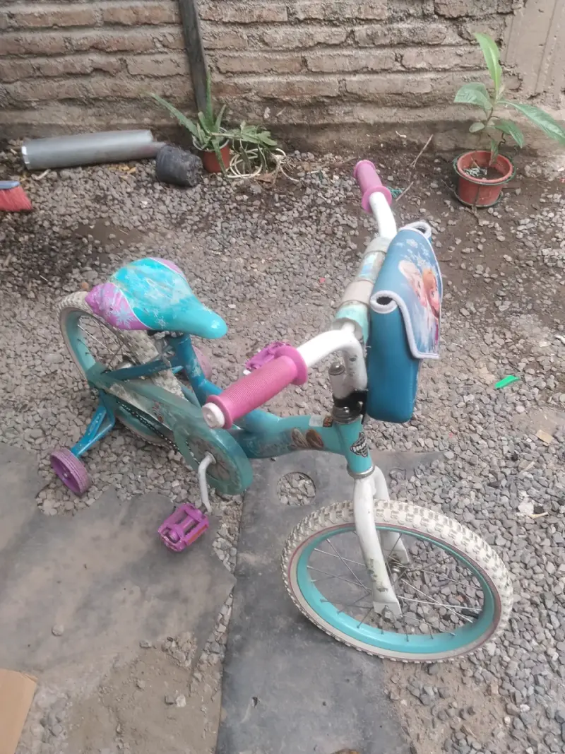 Bicicleta infantil Frozen con ruedas de apoyo - 3