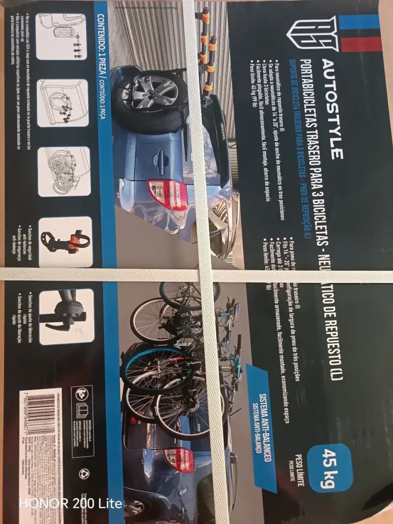 Portabicicletas trasero Autostyle para 3 bicicletas - 1