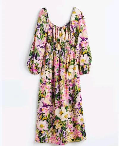 Vestido floral de manga larga para mujer - miniatura 1