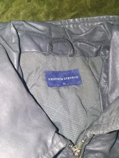Chaqueta de cuero gris Kenneth Stevens XL - miniatura 1