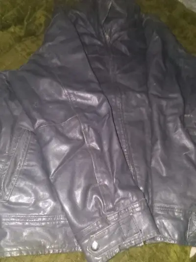Chaqueta de cuero gris Kenneth Stevens XL - miniatura 2
