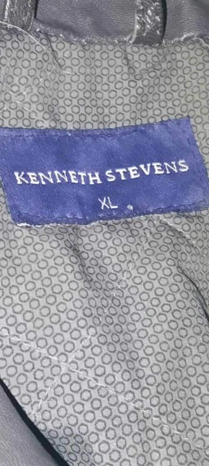 Chaqueta de cuero gris Kenneth Stevens XL - 4