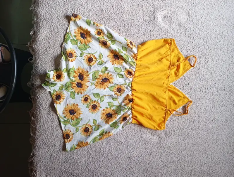 Enterito short girasoles y broderie - 3
