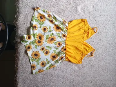 Enterito short girasoles y broderie - miniatura 3