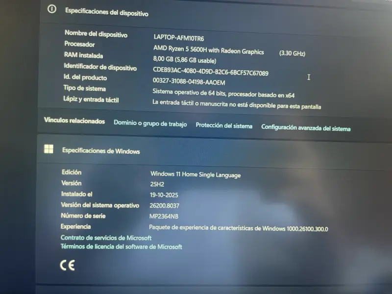 Laptop Lenovo Gaming AMD Ryzen 5 - 5