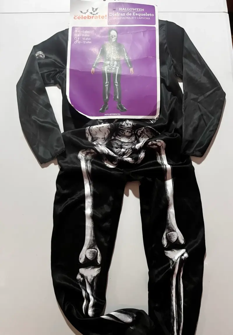 Disfraz de esqueleto para Halloween con máscara - 3