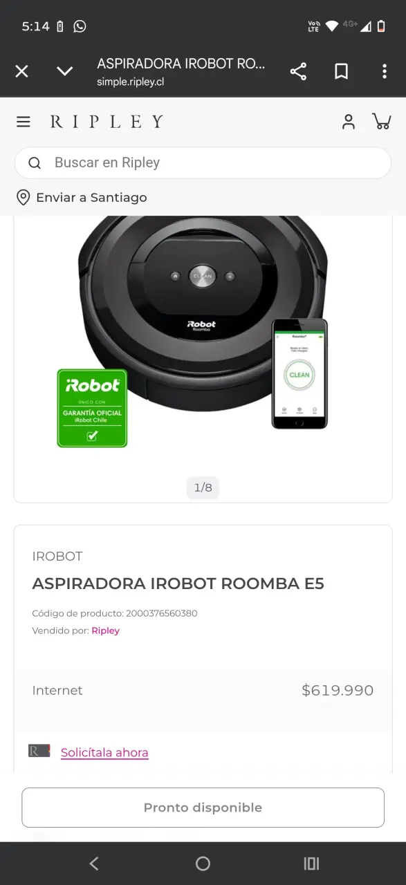 Aspiradora robot iRobot Roomba con base de carga - 5