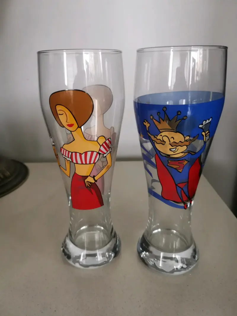 Vasos de vidrio decorativos Glattrau con diseño colorido - 1