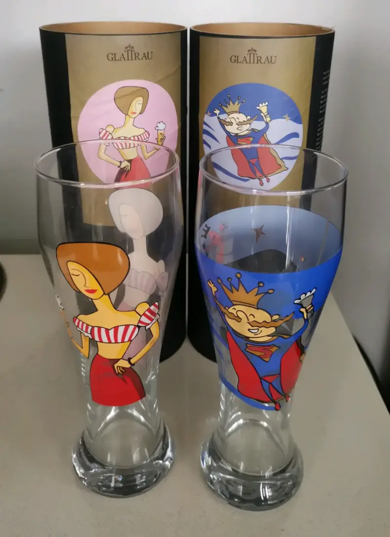 Vasos de vidrio decorativos Glattrau con diseño colorido - 2
