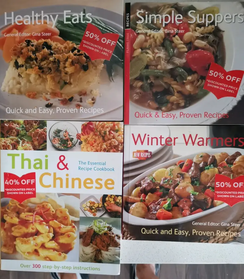 Set de 4 libros de cocina internacional con recetas fáciles