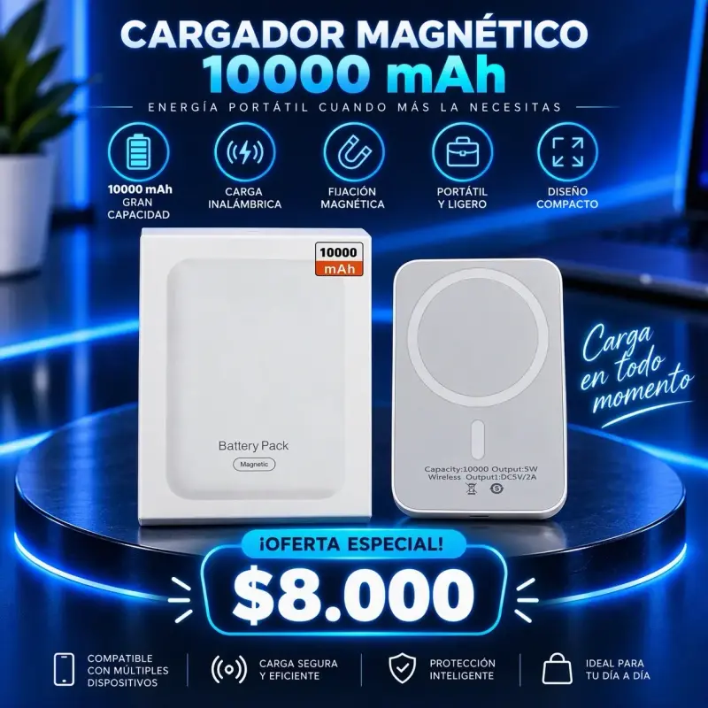 Cargador Magnético Inalámbrico 10000 mAh