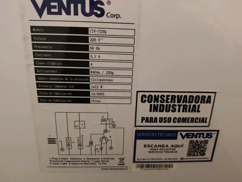 Congelador industrial Ventus CTV-7200 amplio - 2